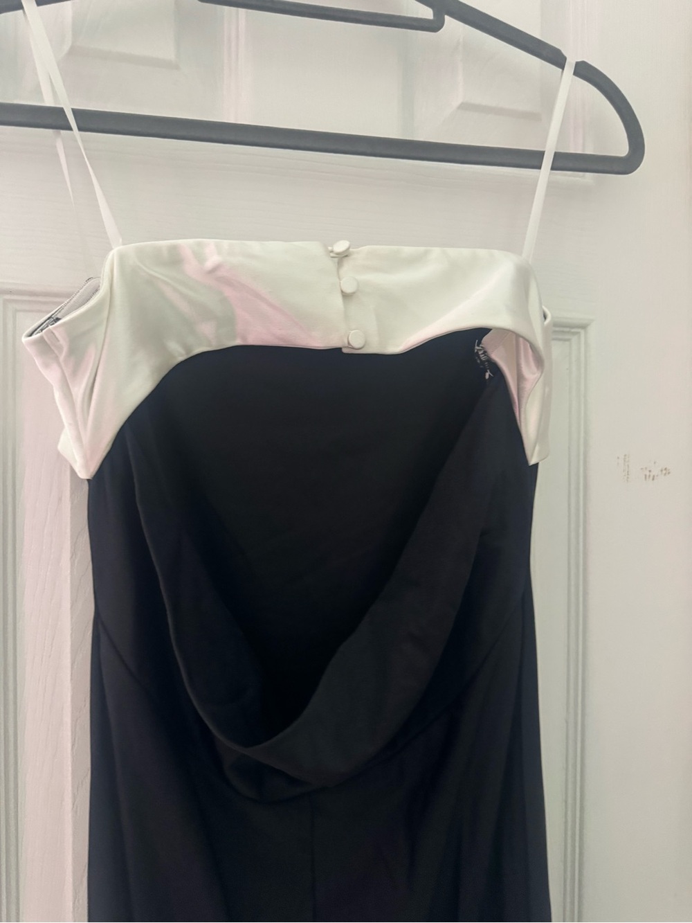 Macy's Strapless Black Gown with White Bandeau - Picture 5 of 5